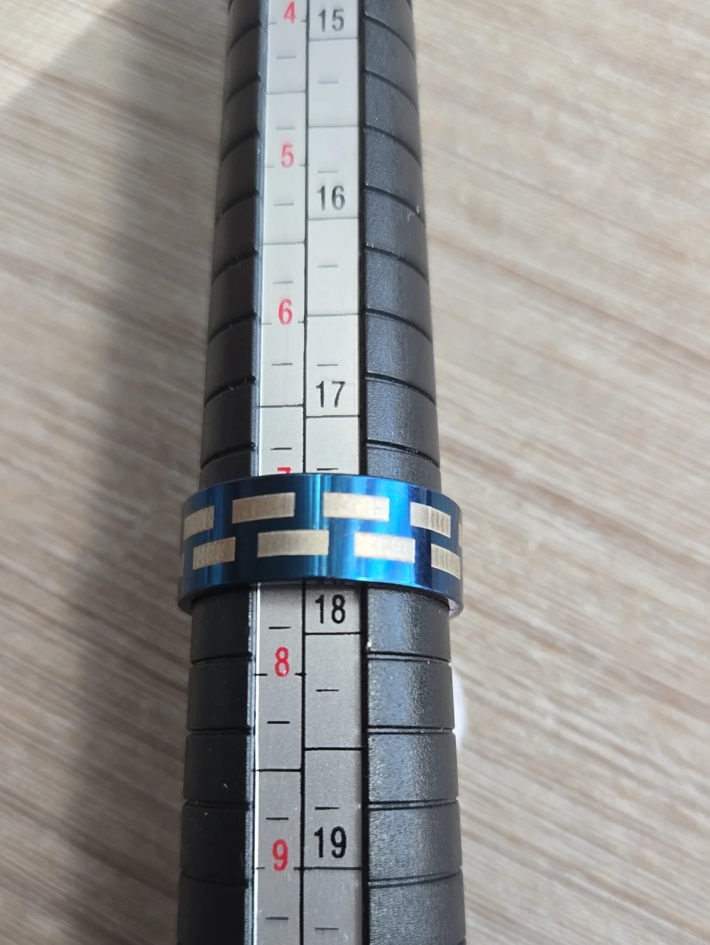Source Unknown Blue and Gold Men's Titanium Band Ring